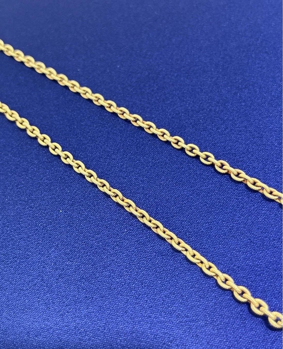Collana a catena in oro giallo 18 carati con diamante e tanzanite ovale Nature da 5 carati in vendita 9