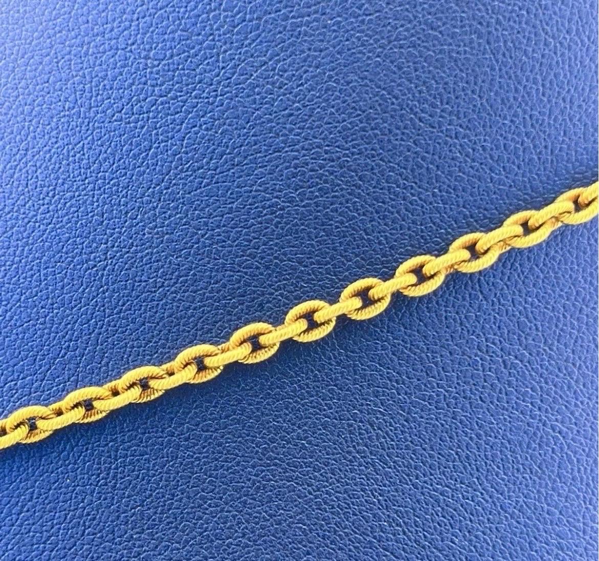 Collana a catena in oro giallo 18 carati con diamante e tanzanite ovale Nature da 5 carati in vendita 10