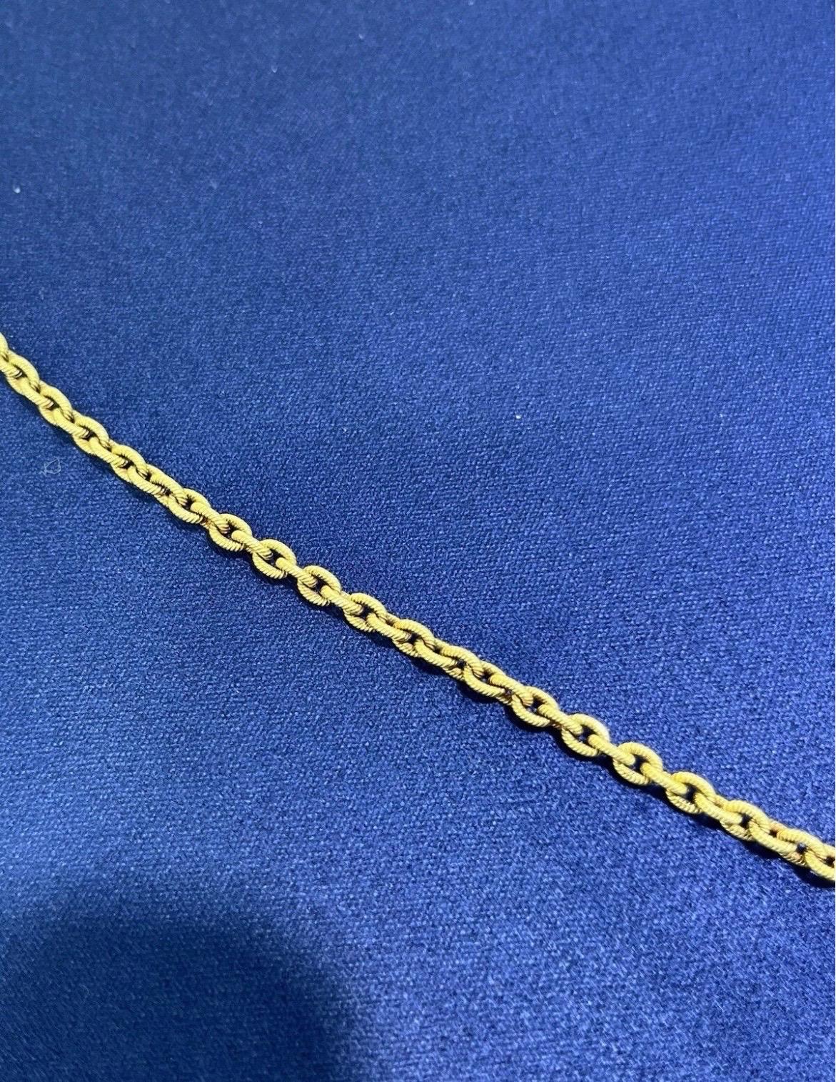Collana a catena in oro giallo 18 carati con diamante e tanzanite ovale Nature da 5 carati in vendita 11