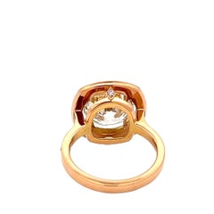 Anello con diamante da 5 carati e aureola di diamanti Pink Diamond