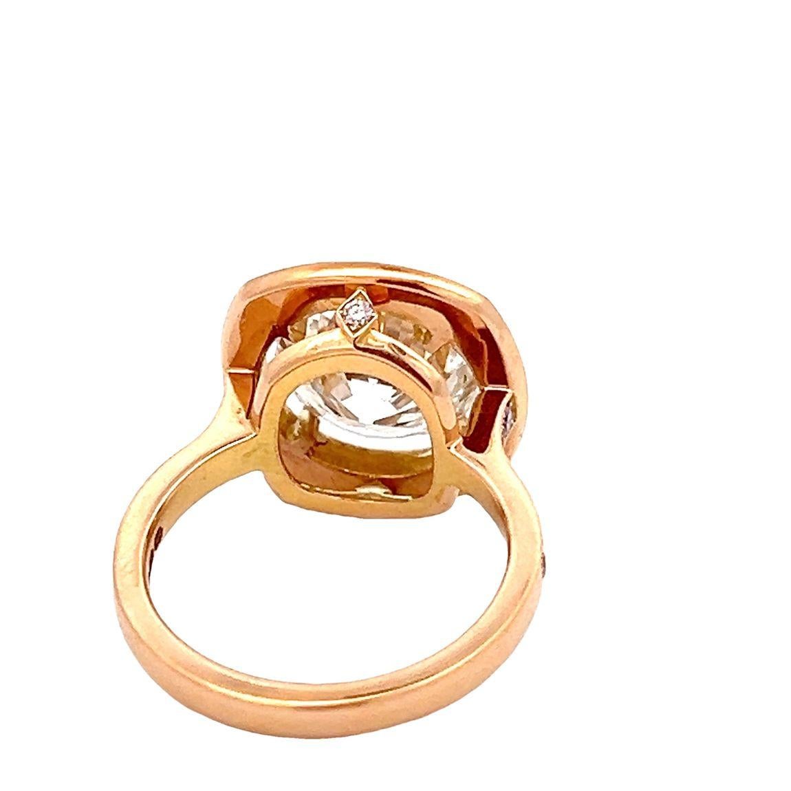 5ct Diamond Ring with Fancy Pink Diamond Halo In New Condition For Sale In London, GB