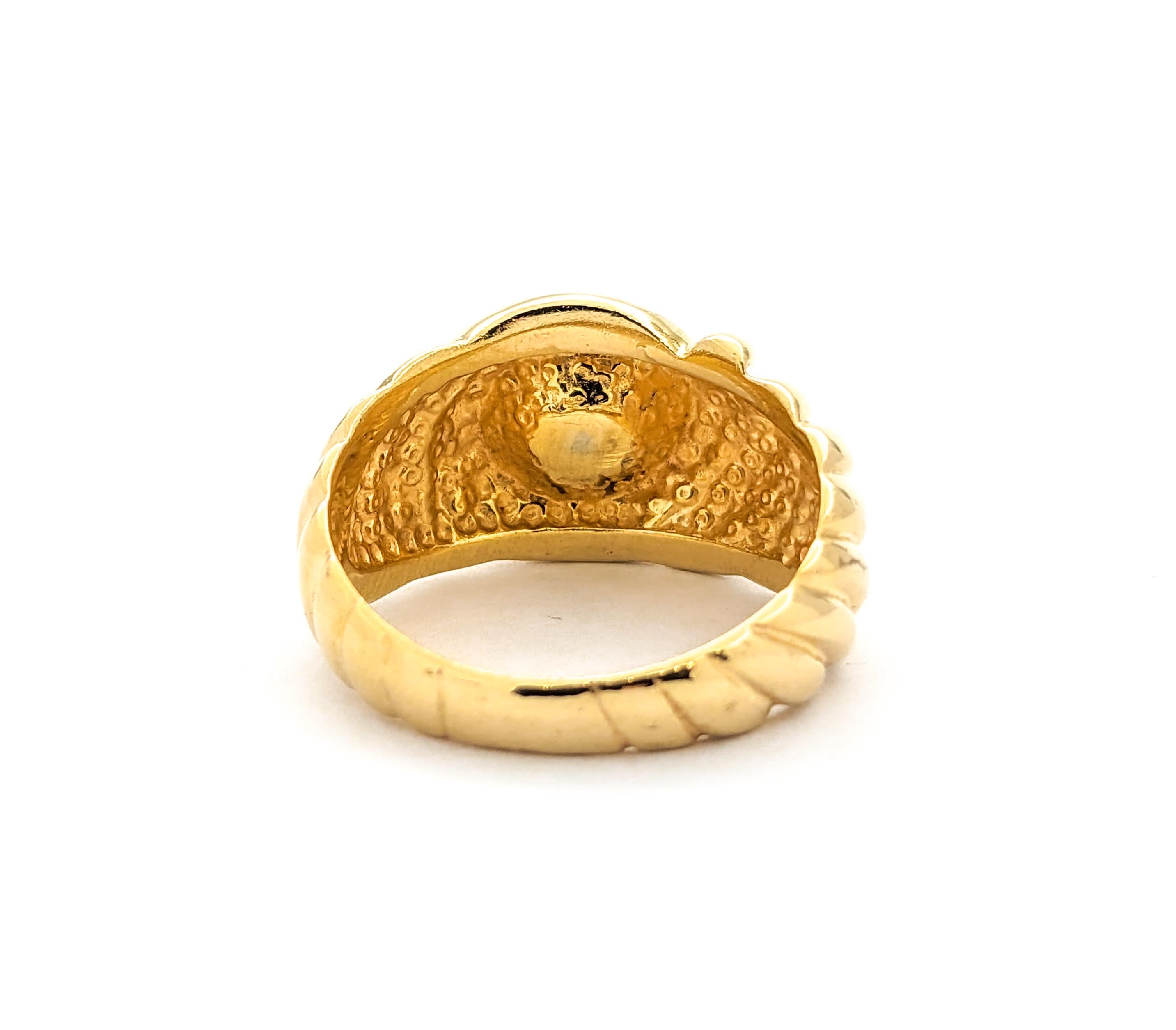 5ct Diamond Swirl Design Ring In Yellow Gold For Sale 4