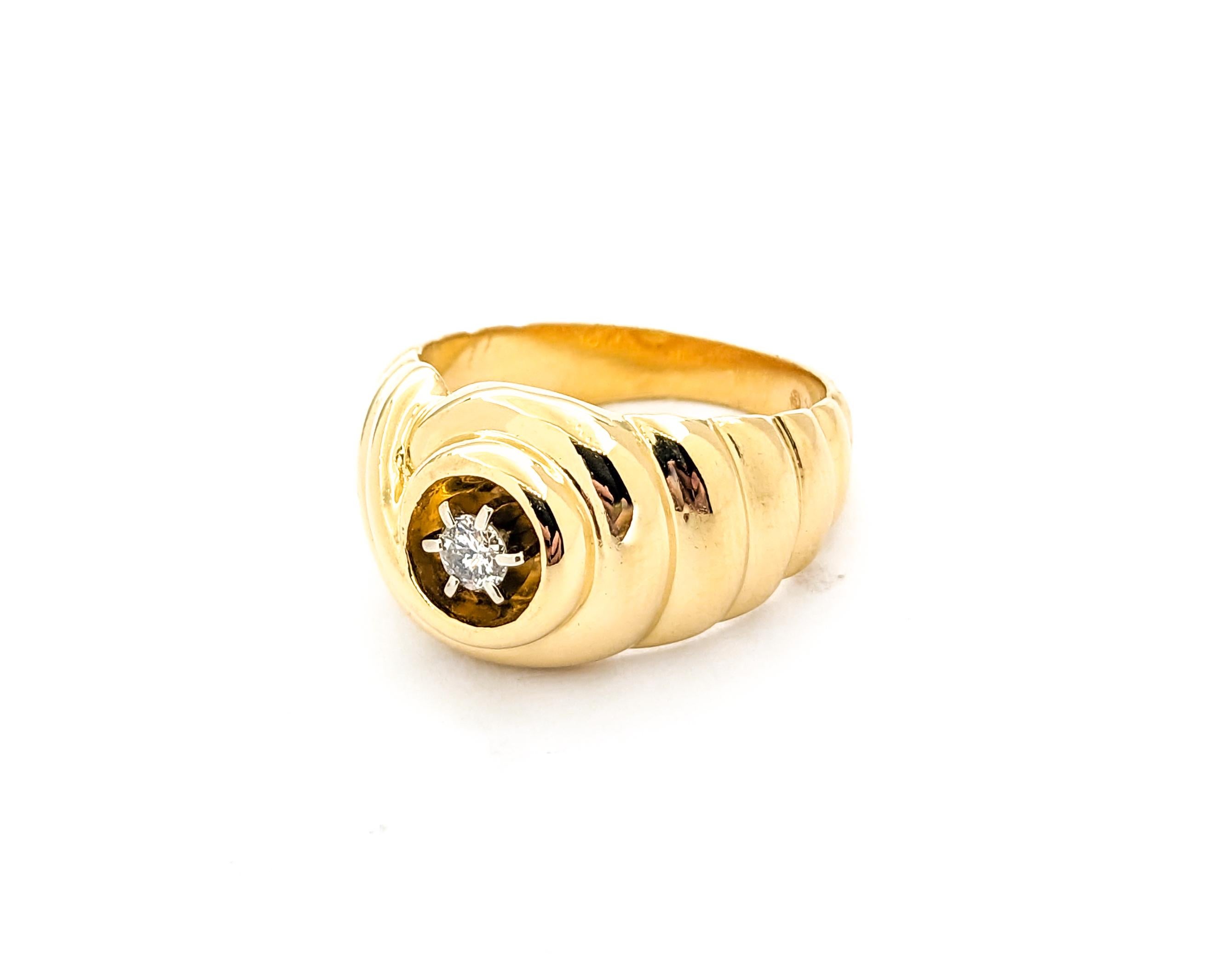 5ct Diamond Swirl Design Ring In Yellow Gold For Sale 6