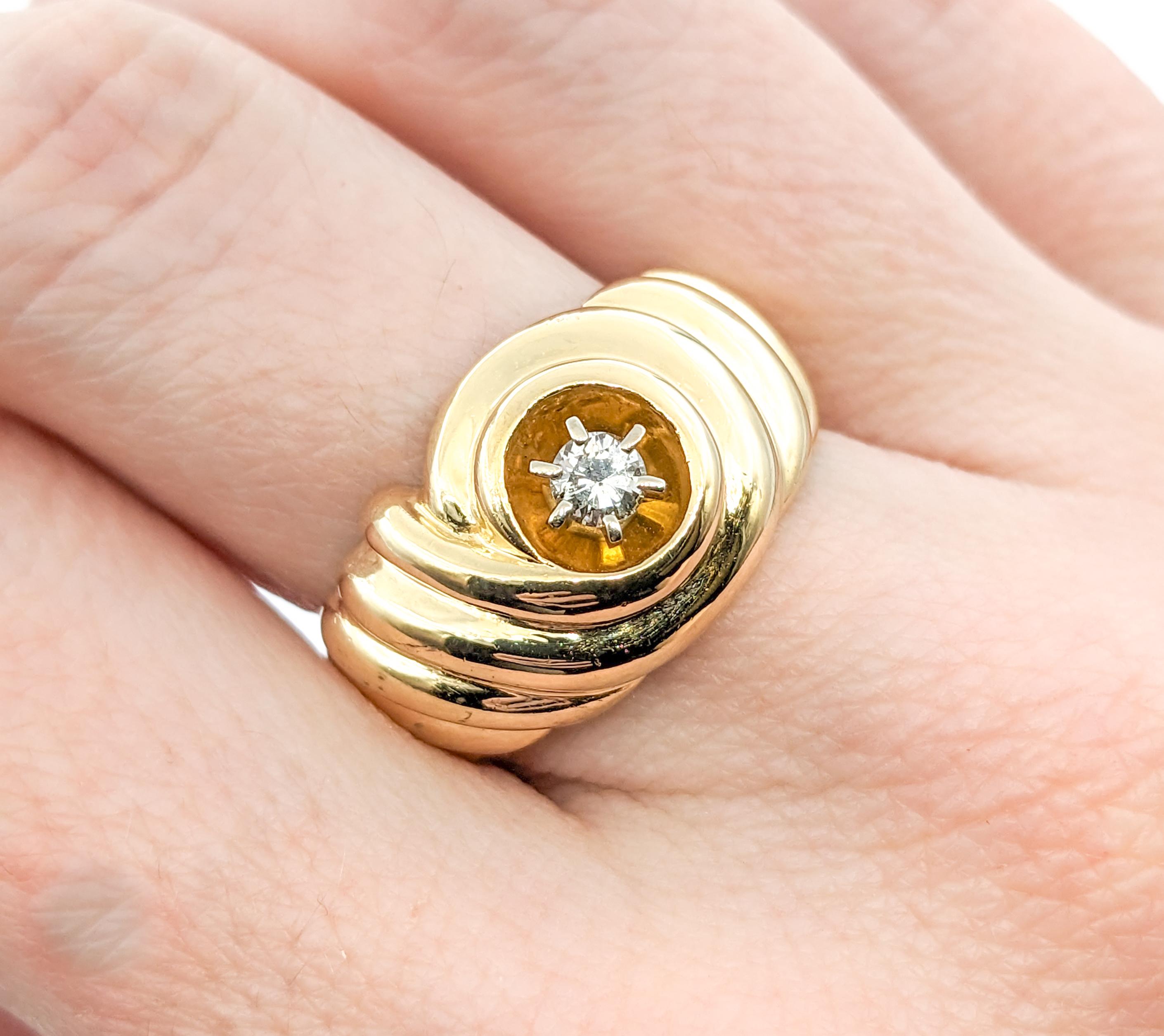 5ct Diamond Swirl Design Ring in Gelbgold im Zustand „Hervorragend“ im Angebot in Bloomington, MN