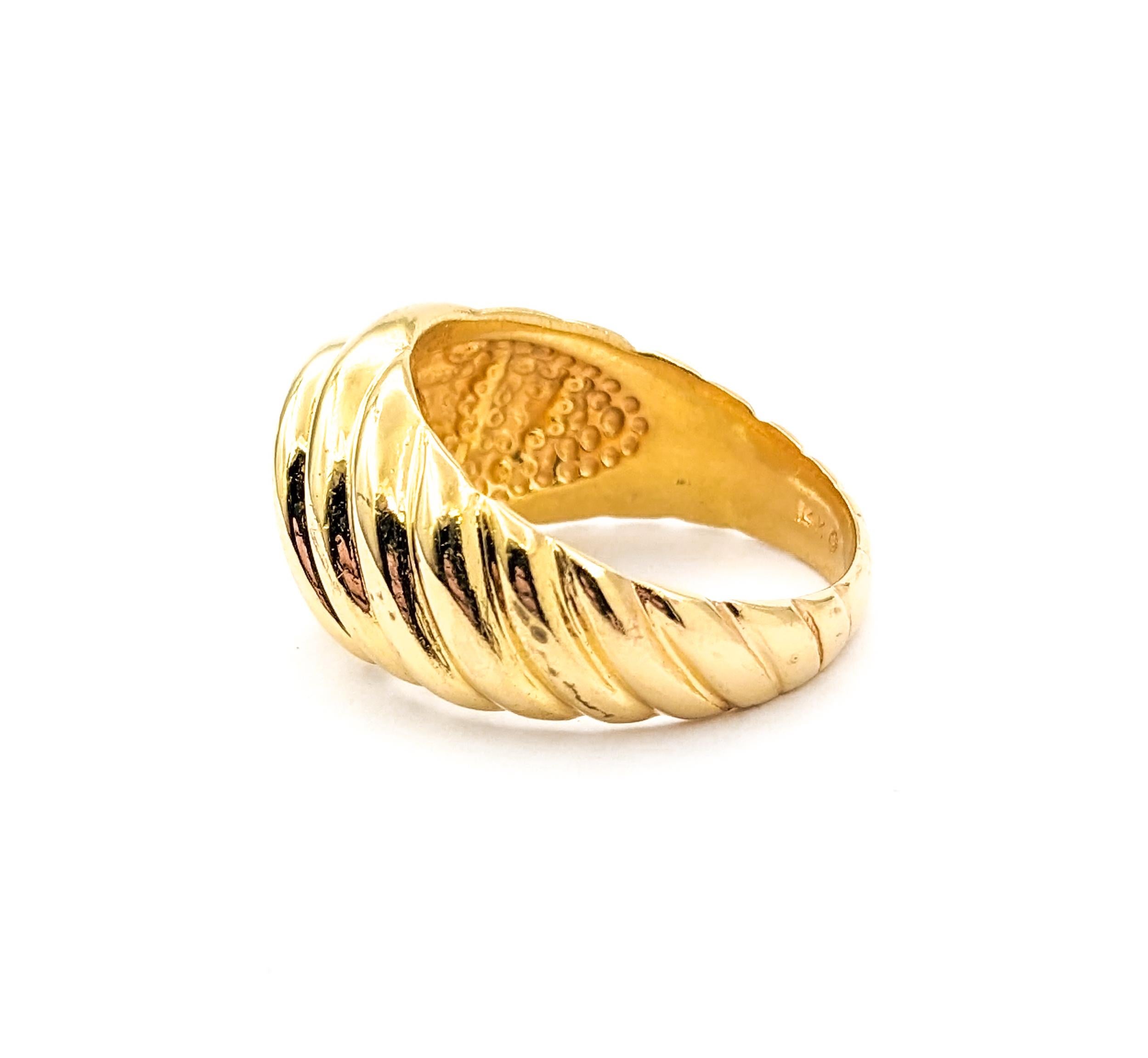 Women's 5ct Diamond Swirl Design Ring In Yellow Gold For Sale