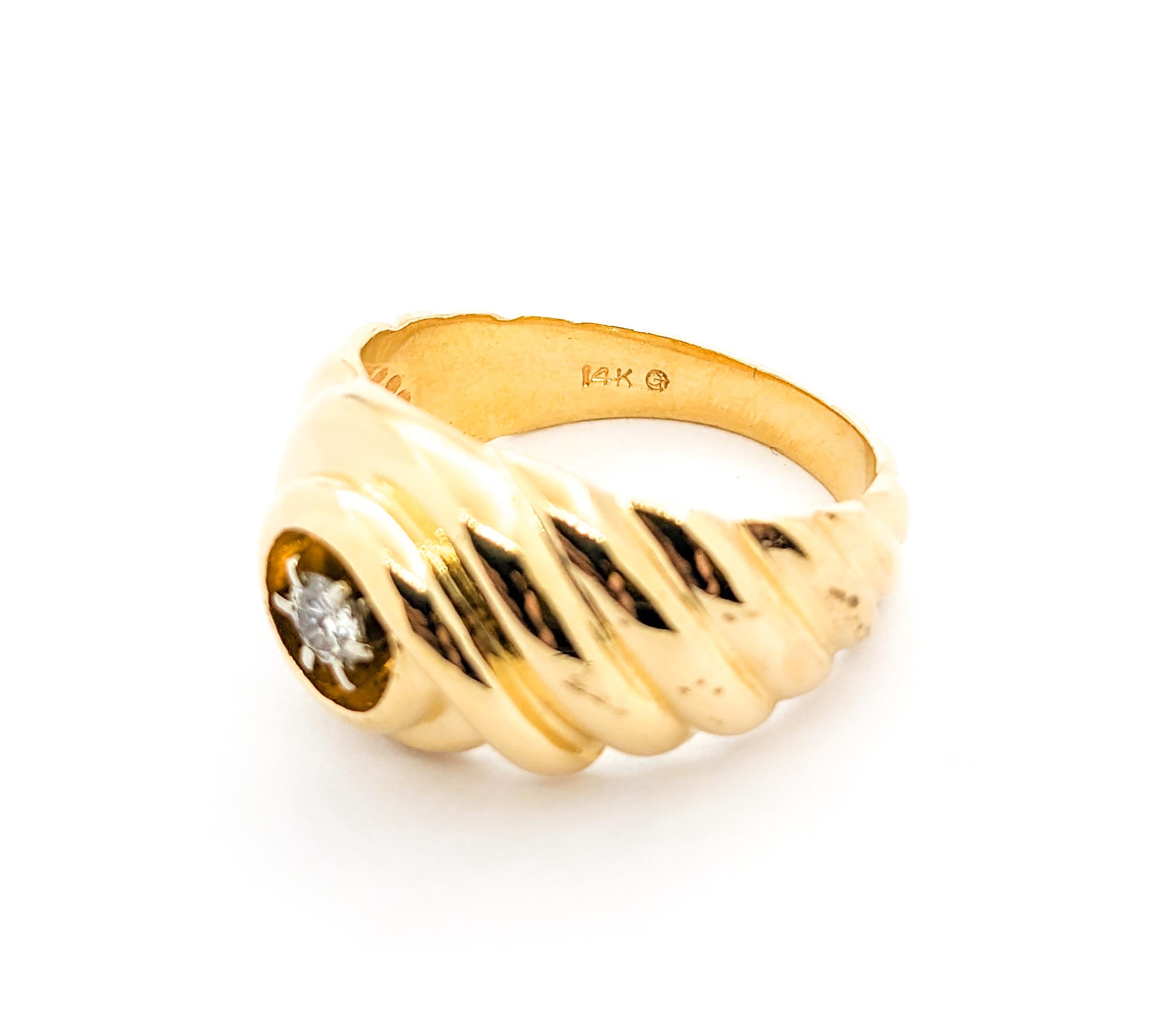 5ct Diamond Swirl Design Ring In Yellow Gold For Sale 3