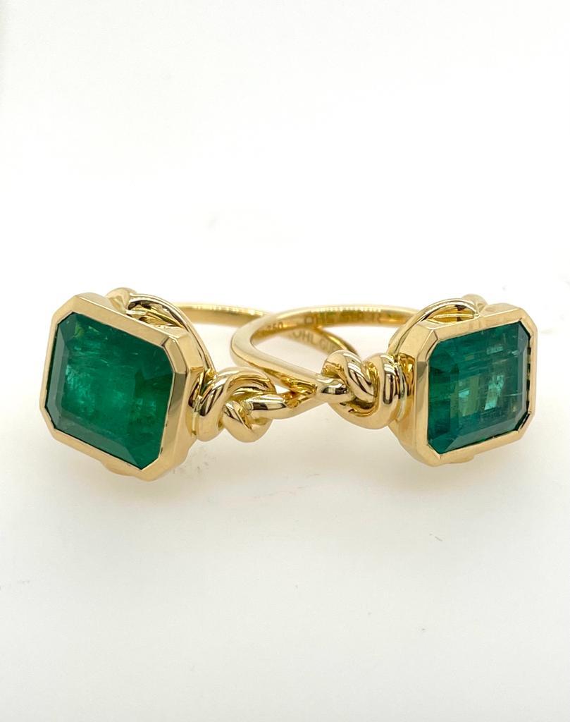 5ct Emerald Ring in 18ct Yellow Gold 8