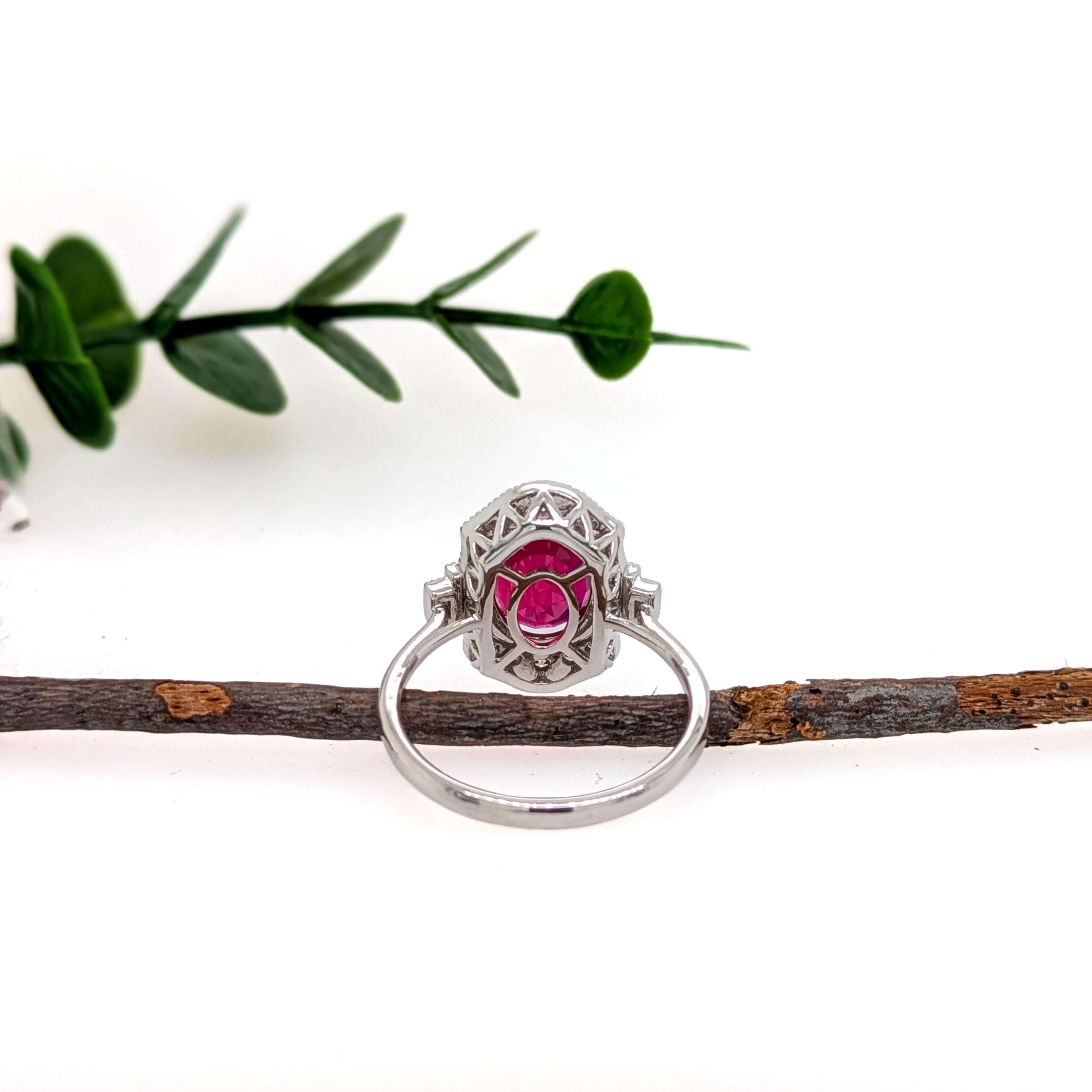 5ct Madagascar Ruby with Natural Diamond Accents in 14K Solid Gold  OV 11x9mm In New Condition In Columbus, OH