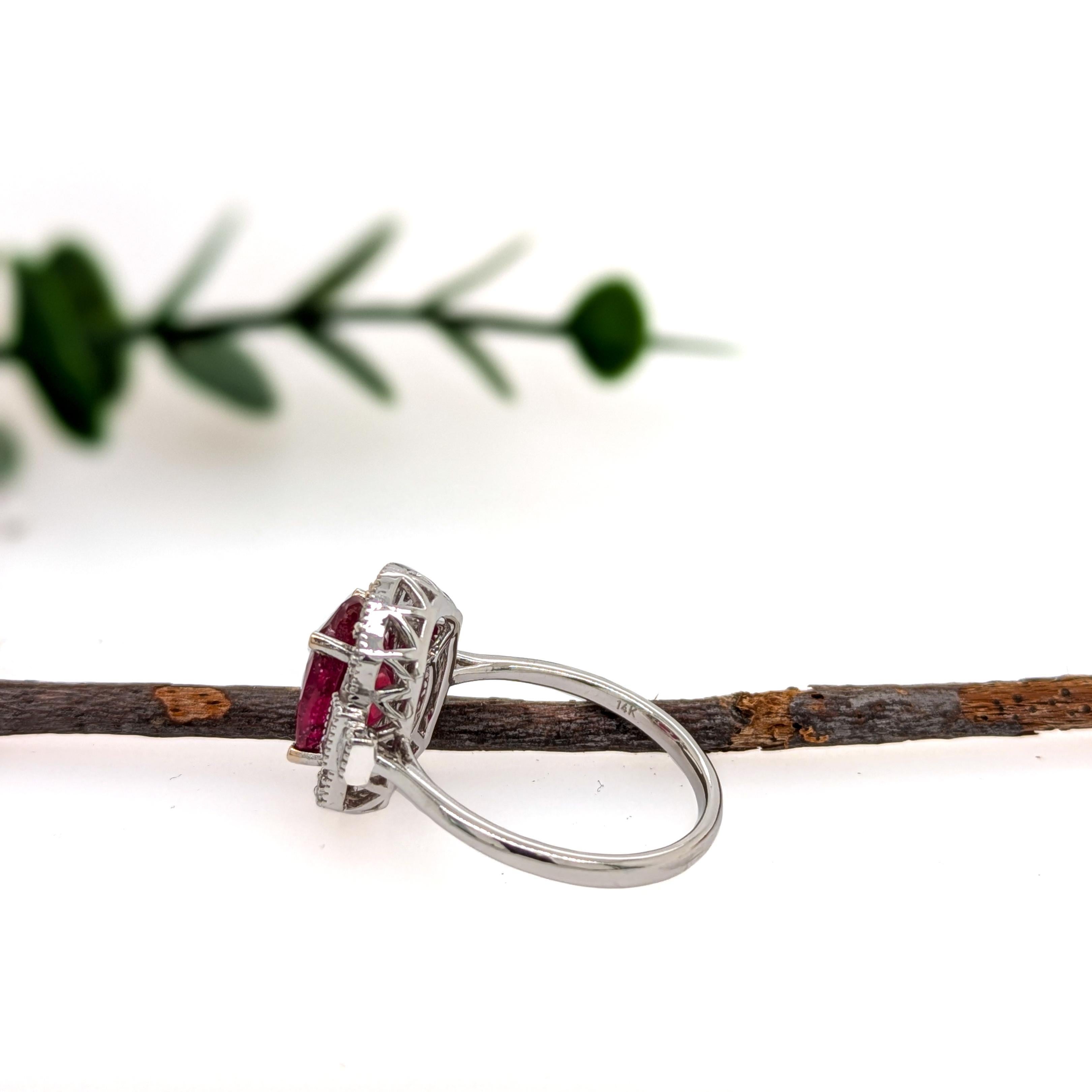 Women's 5ct Madagascar Ruby with Natural Diamond Accents in 14K Solid Gold  OV 11x9mm