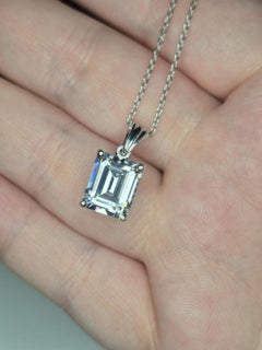 5Ct Moissanite Anhänger Halskette für Frauen Geburtstag Geschenk 925 Silber.