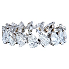 5ct Natural Diamonds Pear Shape Eternity Band 14kt Gold Ref 12327*