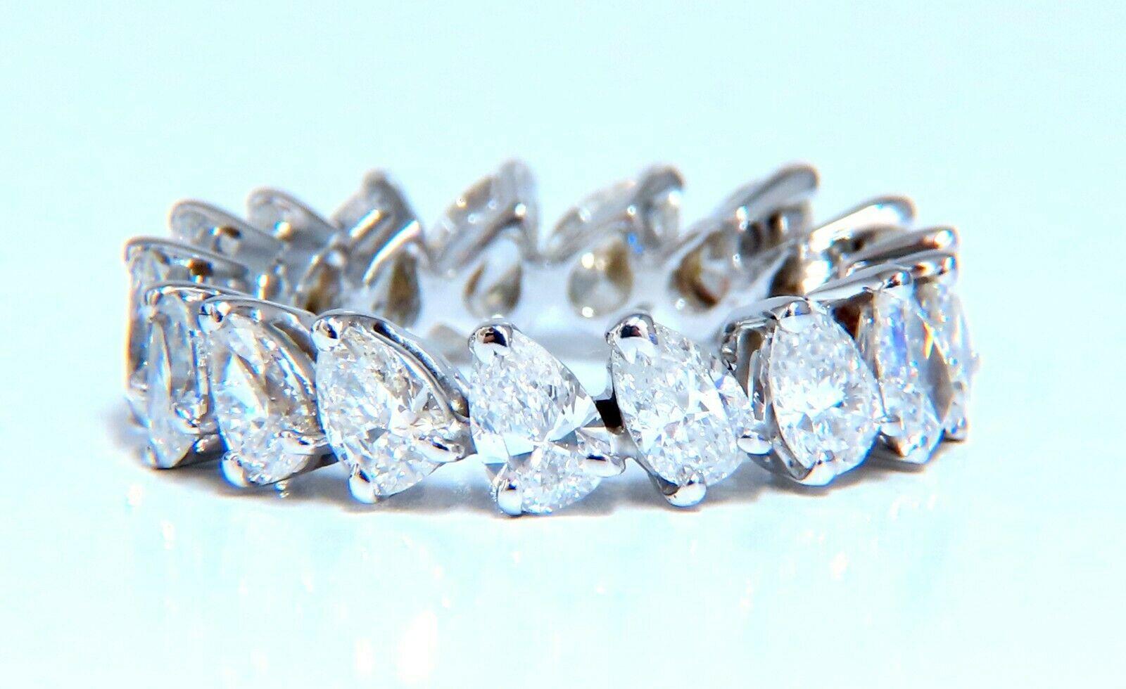 Pear Cut 5ct Natural Pear Diamonds Eternity Ring 14kt For Sale