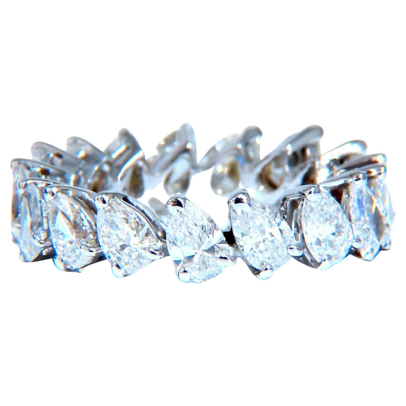 5ct Natural Pear Diamonds Eternity Ring 14kt For Sale