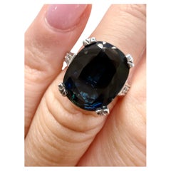 5ct Oval sapphire ring 18KT gold Large natural sapphire RARE FIND