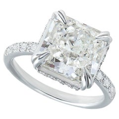 5ct Radiant cut White Faboulite diamond ring