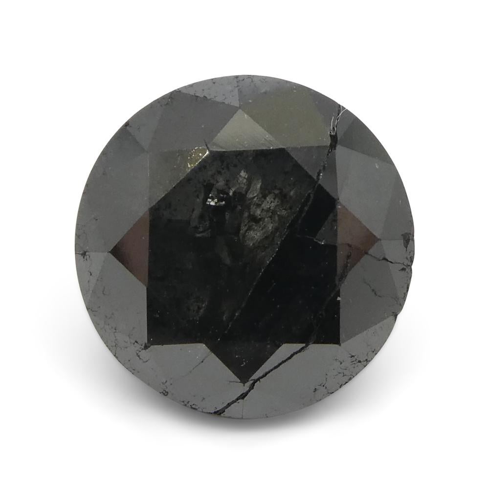 5ct Round Brilliant Cut Black Diamond  In New Condition For Sale In Toronto, Ontario