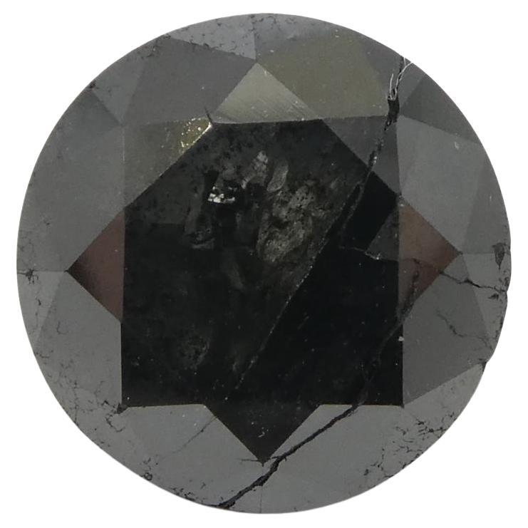 5ct Round Brilliant Cut Black Diamond 
