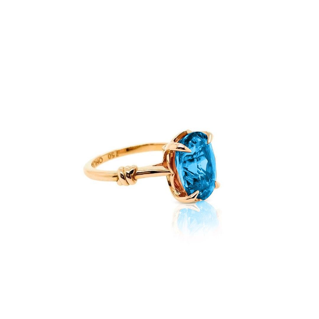 5ct topaz and diamond ring in 18k rose gold For Sale 2