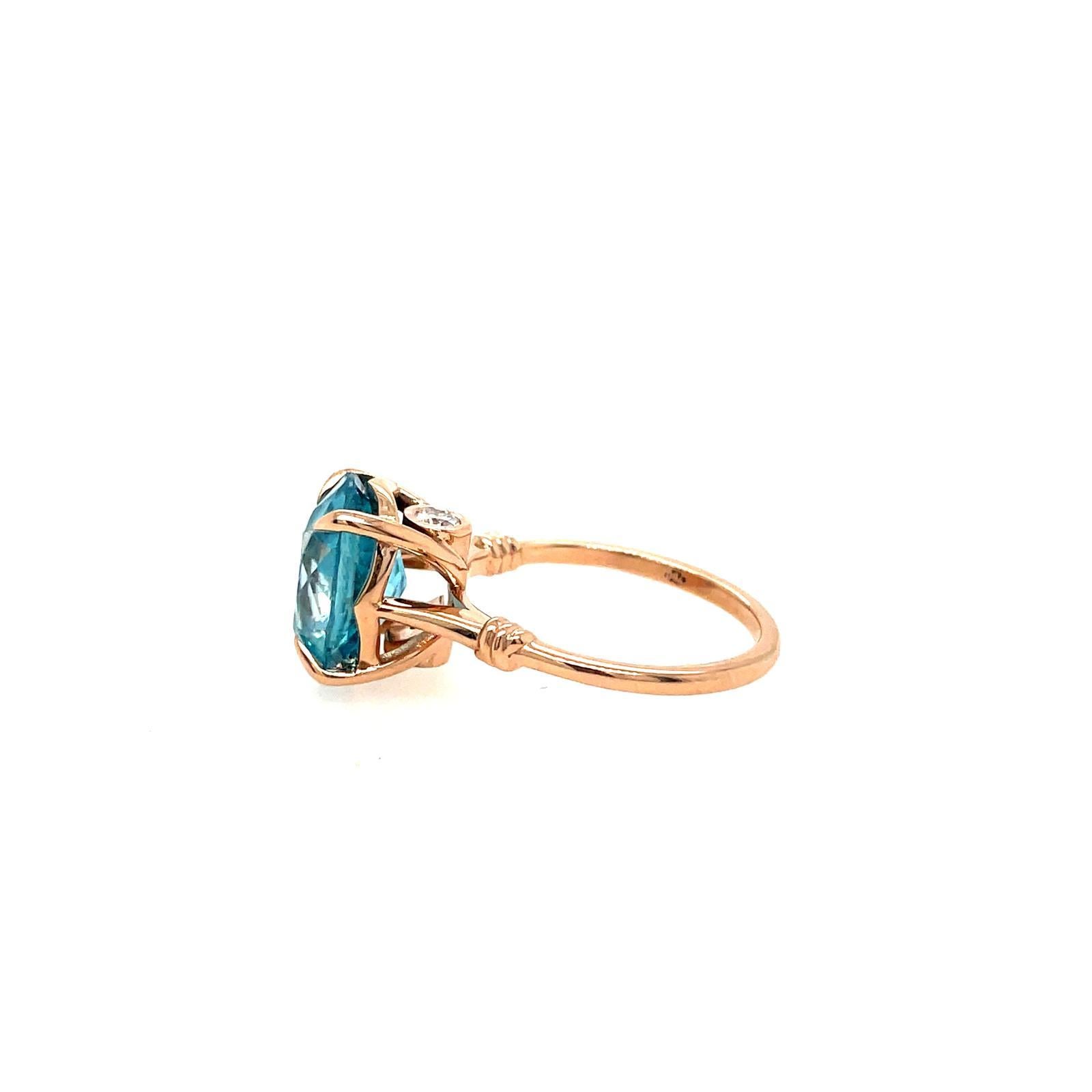 5ct topaz and diamond ring in 18k rose gold In New Condition For Sale In Brisbane, AU