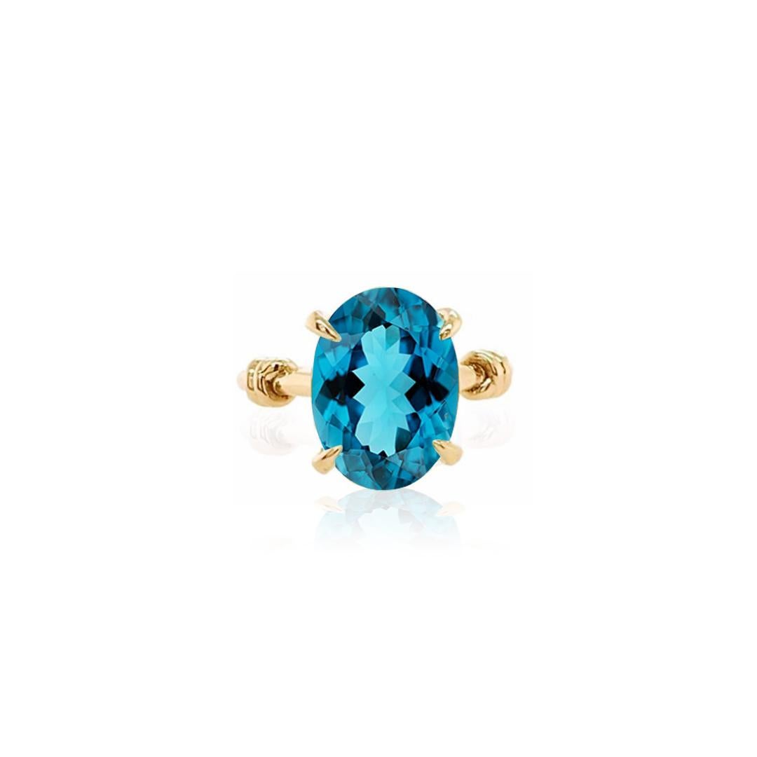 Women's or Men's 5ct topaz and diamond ring in 18k rose gold For Sale