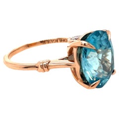 5ct topaz and diamond ring in 18k rose gold