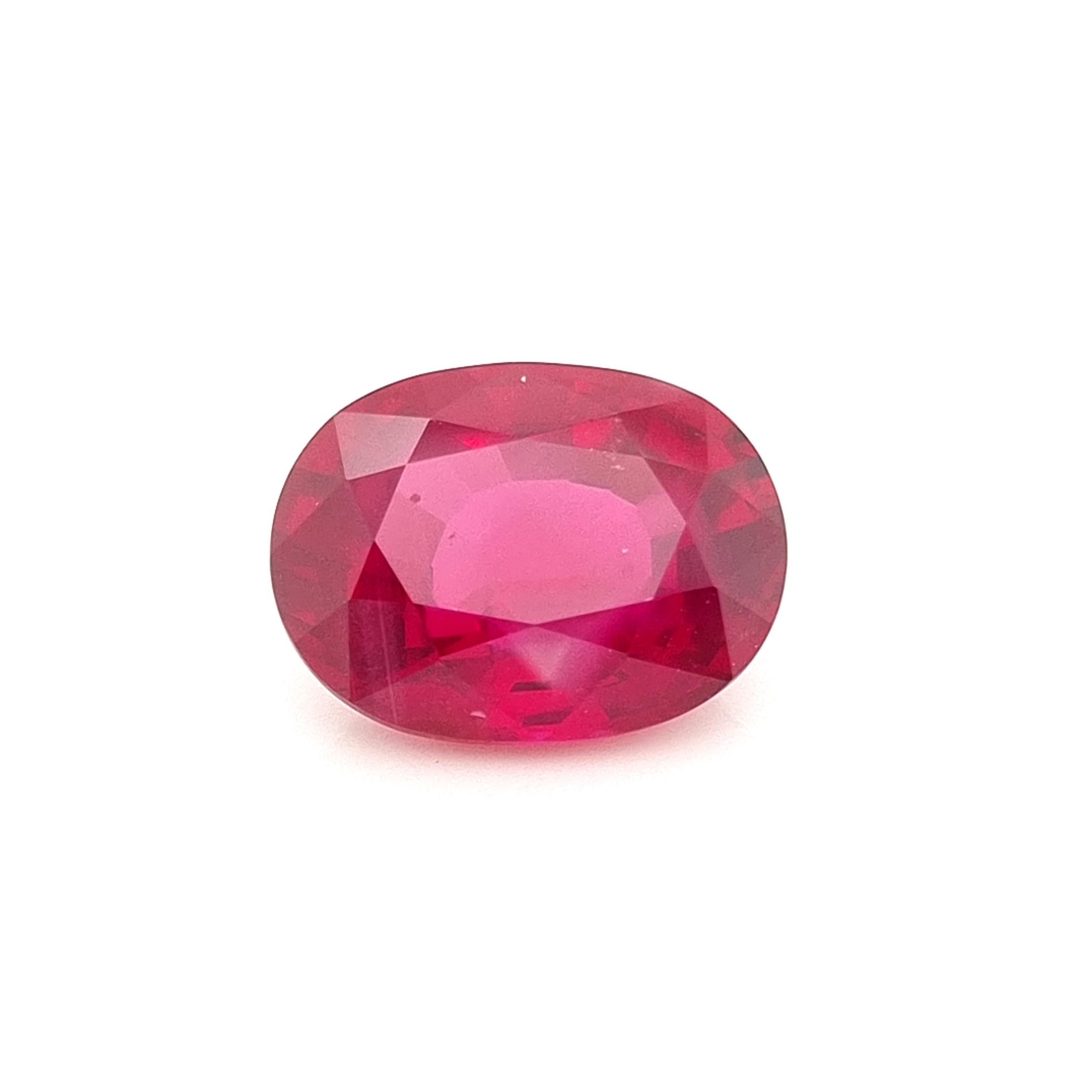 Oval Cut 5ct Unheated Mozambican 'Pigeons Blood' Ruby For Sale