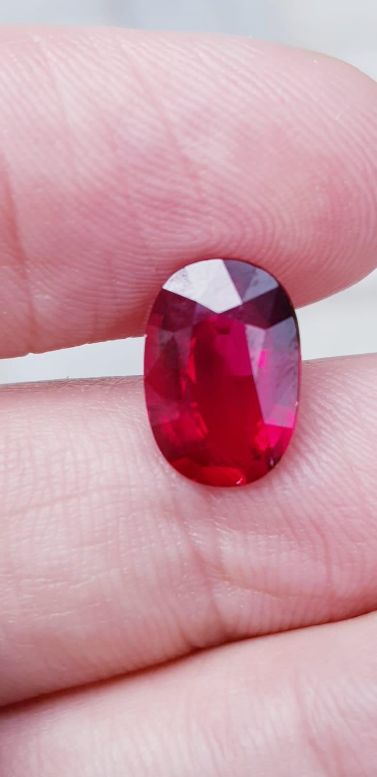 5ct Unheated Mozambican 'Pigeons Blood' Ruby For Sale 1