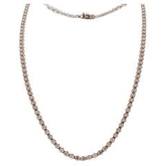 5ctw Diamond Tennis Necklace in 18K Rose Gold