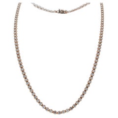 Collier de tennis en or rose 18 carats avec diamants de 5 carats