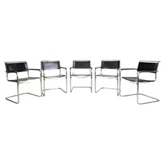 5er Set Thonet S34 Midcentury Freischwinger Mart Stam Leder