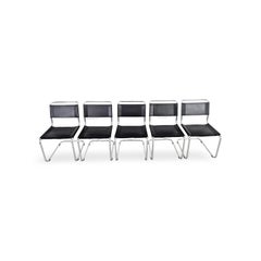 5er Set Thonet Stühle S33 Mart Stam Freischwinger Bauhaus schwarz