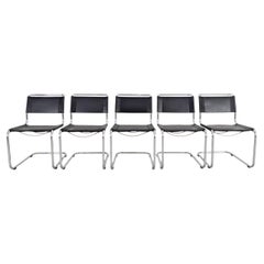 5er Set Thonet Stühle S33 Mart Stam Freischwinger Bauhaus schwarz