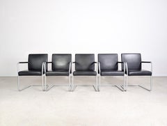 5er Set Walter Knoll Stühle Jason Lite 1500 Leder schwarz