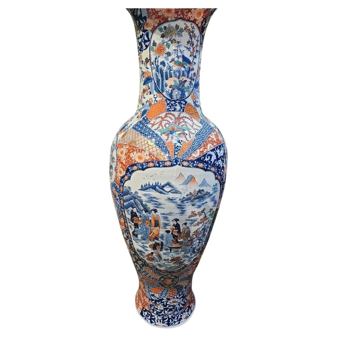 Vaso imari giapponese di grandi dimensioni da 5 piedi in vendita