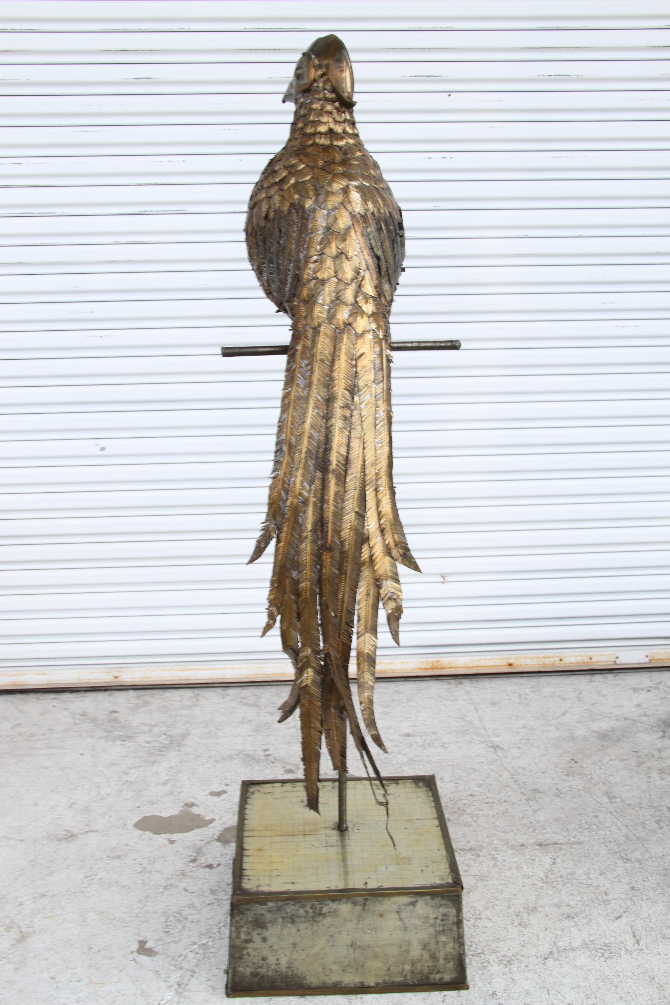 Laiton Grande sculpture d'oiseau faisan de Sergio Bustamante de 5FT signée 54/100 en vente