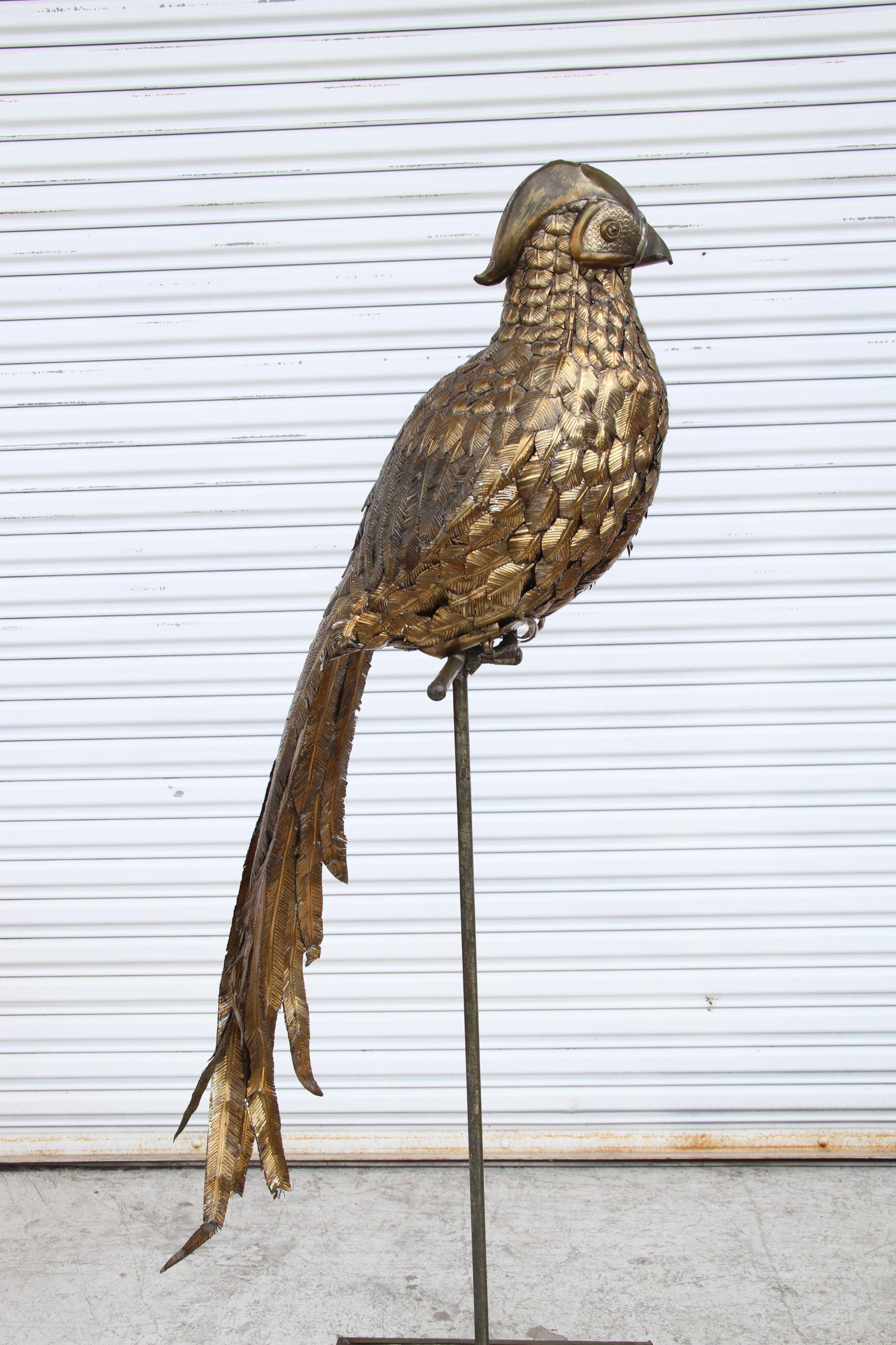 Brass 5FT Large Sergio Bustamante Pheasant Bird Sculpture 54/100 Signed For Sale