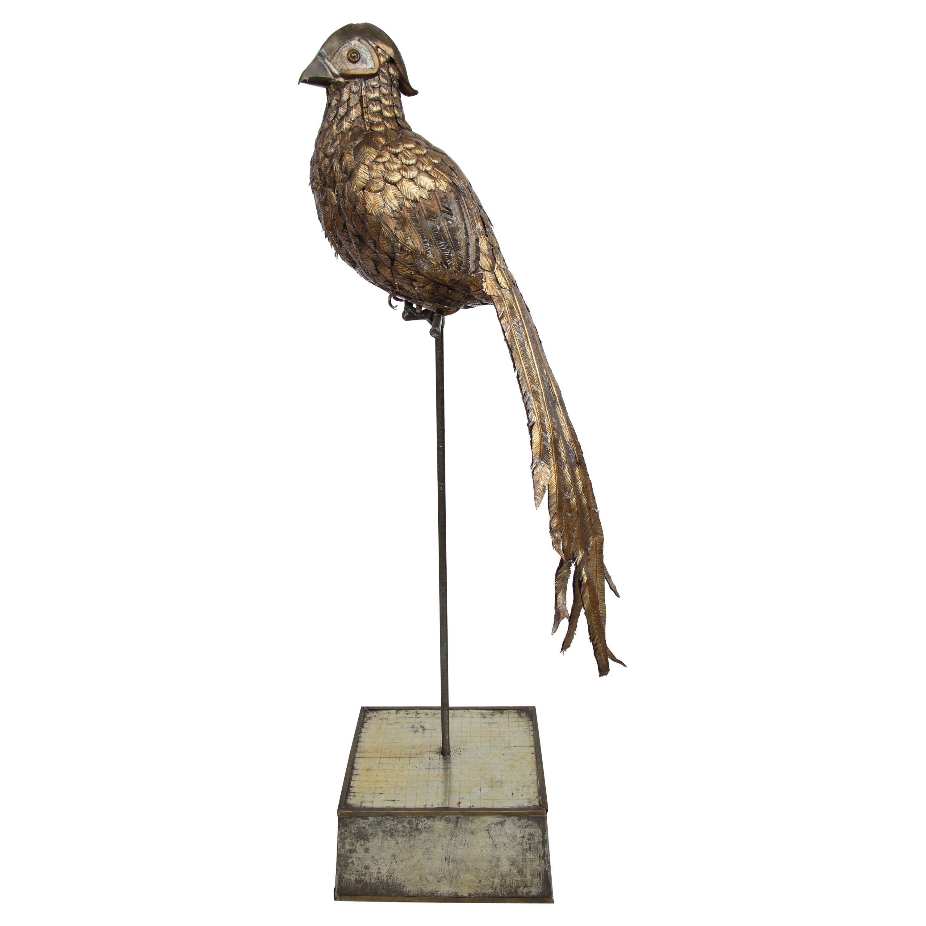 Scultura di fagiano di grandi dimensioni di Sergio Bustamante 54/100 Firmato