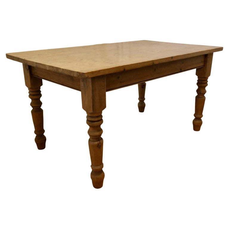 5ft. Long Farmhouse Pine Table For Sale at 1stDibs