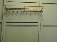 5ft Long French Art Deco Brass Hat and Coat Rack This is an unusually piece