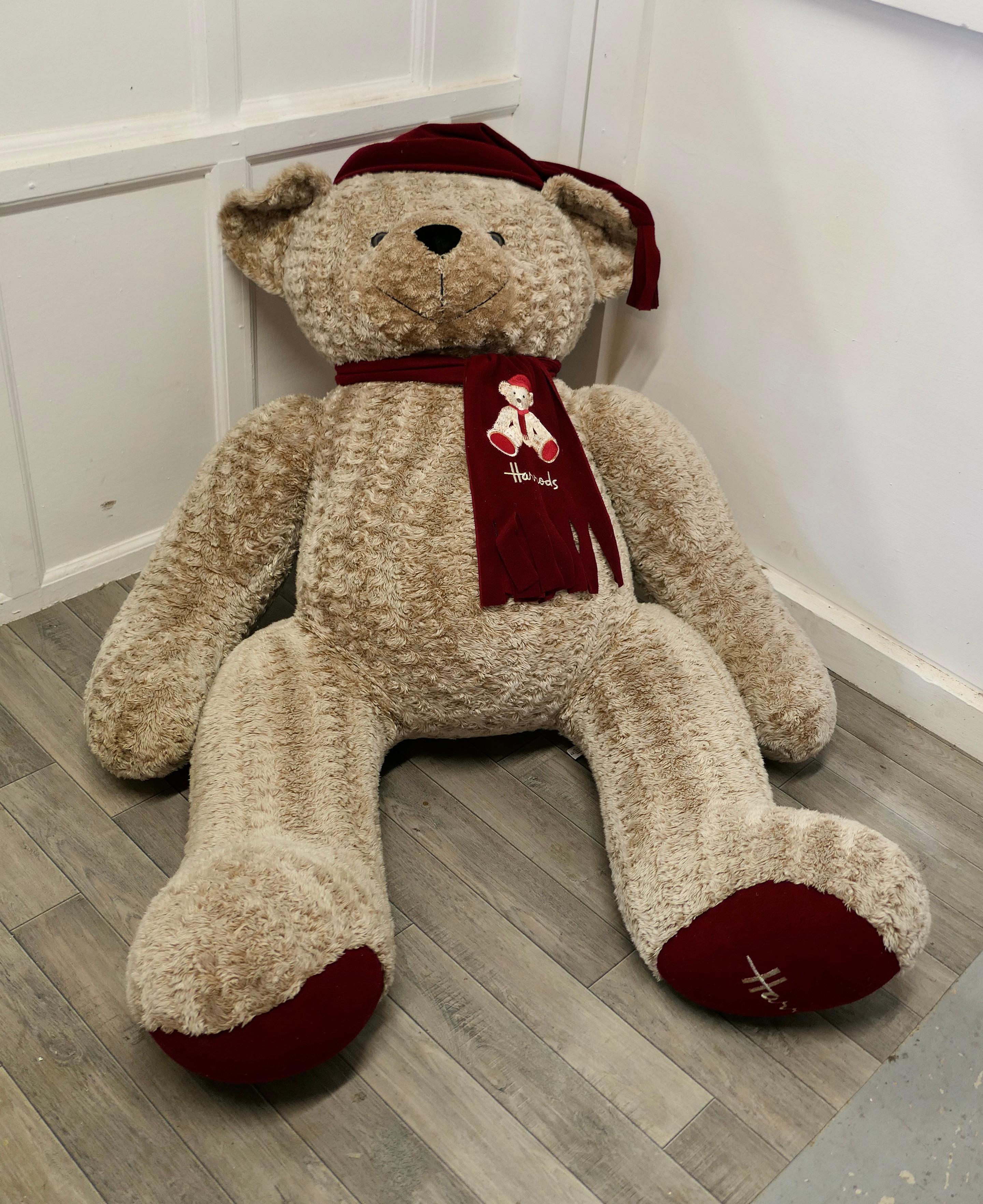 Tall Giant Harrods Shop Display Teddy Bear This Is a Very Rare Piece 1