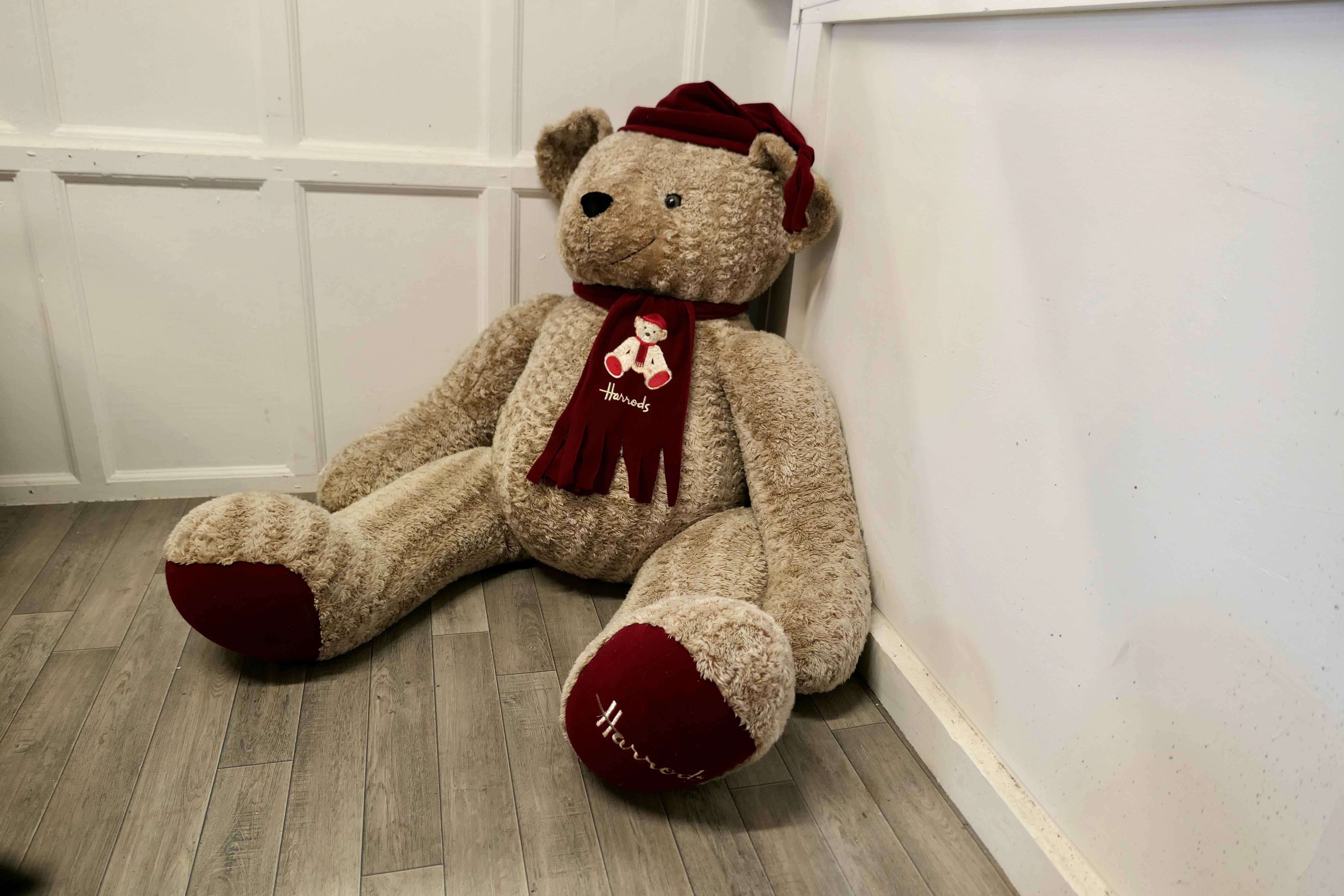 Contemporary  Tall Giant Harrods Shop Display Teddy Bear This Is a Very Rare Piece For Sale