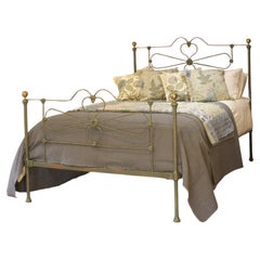 5ft Wide King Size Gusseisen antike Bett in Grün Verdigirs um 1880