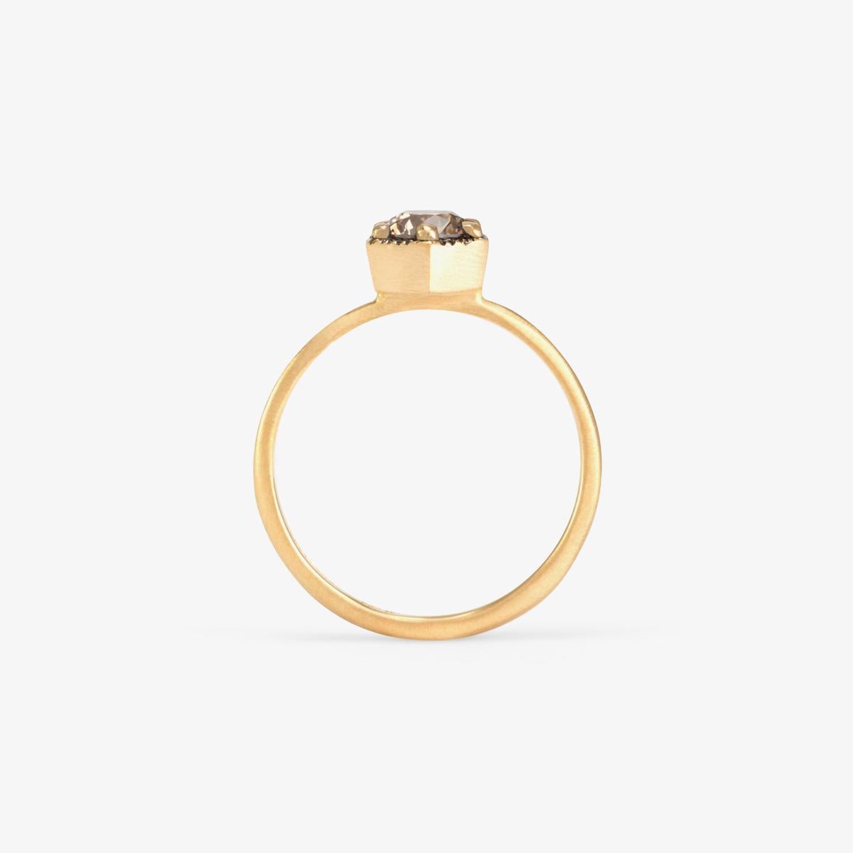 Im Angebot: 5 mm brauner Diamant-Sechskant-Ring () 3