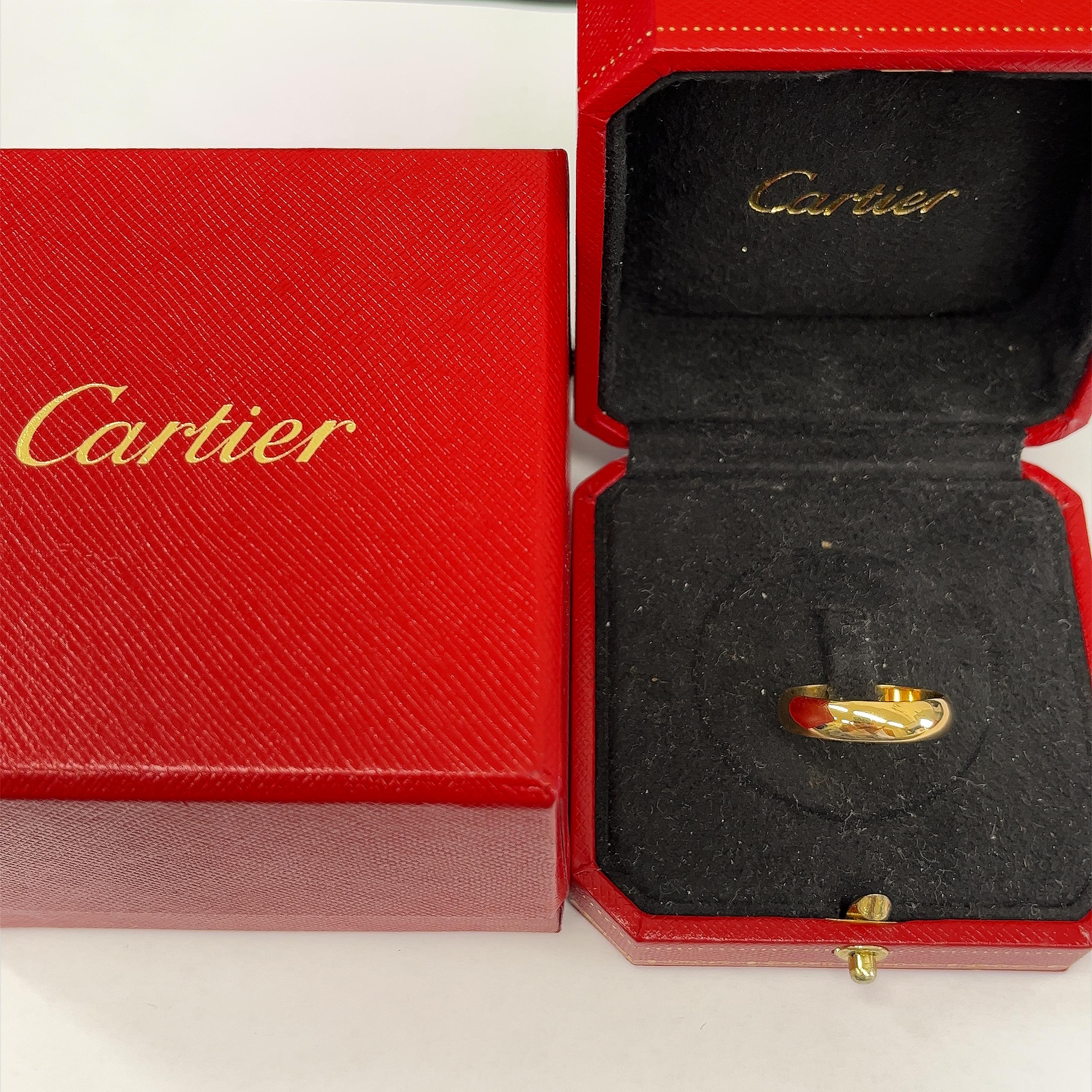5mm Cartier 18ct Yellow Gold D- shape Wedding Ring With Original Cartier Box  For Sale 2