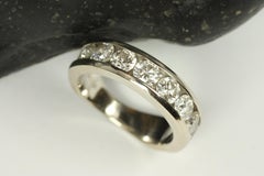 5mm Channel Set 8-Diamond 14K White Gold Tapered Wedding Band