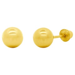 5mm Classic 14K Yellow Gold Ball Stud Earrings In Screw Backs