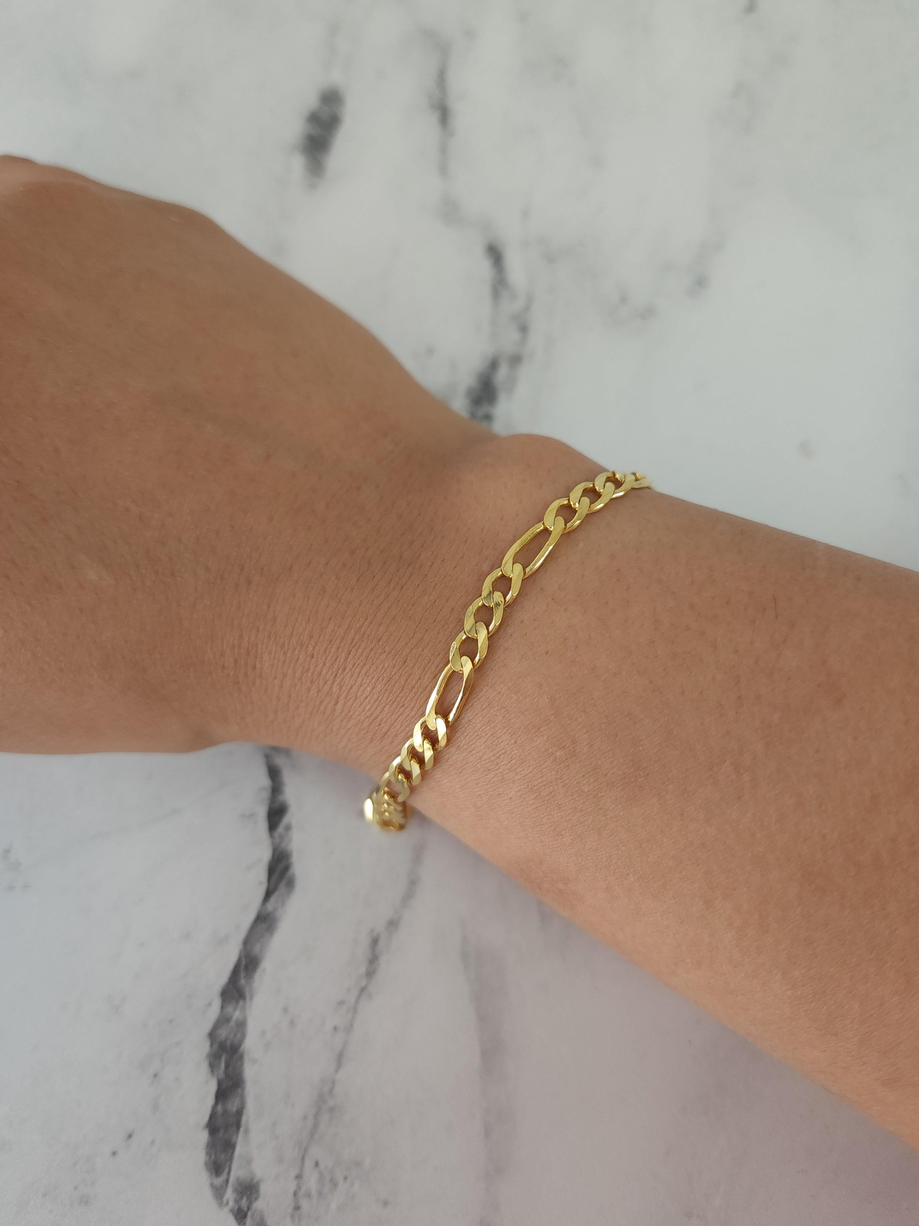 ♥ Riepilogo del prodotto ♥

Dettagli: Catena Figaro
Metallo: oro giallo 14k
Peso: 7 grammi
Lunghezza: 7,5 pollici
Larghezza: 5 mm

Oro massiccio, non riempito o placcato