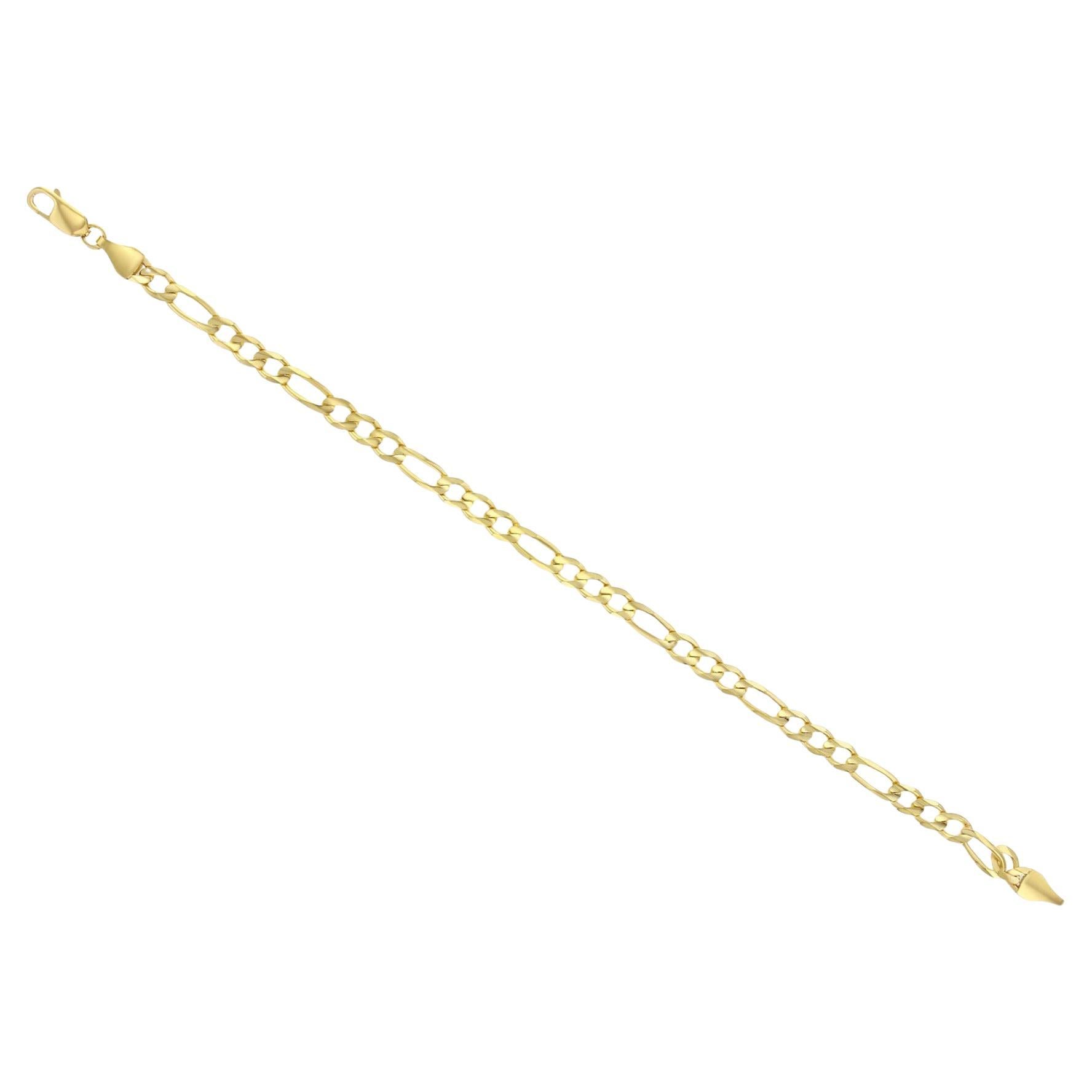 5mm Classic Figaro Bracelet-Anklet 14k Yellow Gold