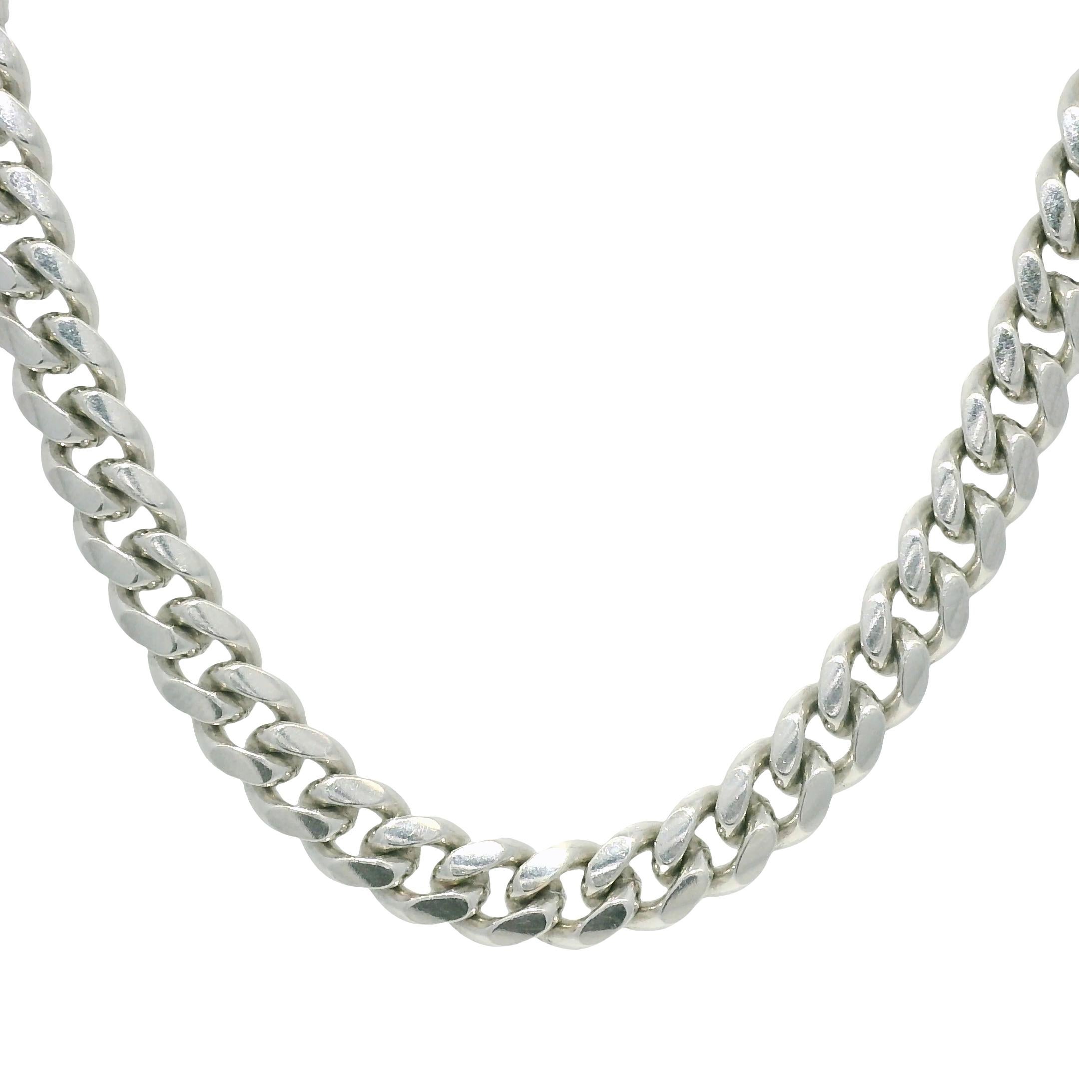 Modern 5mm Cuban Link 14-Karat Chain Necklace In Stock For Sale