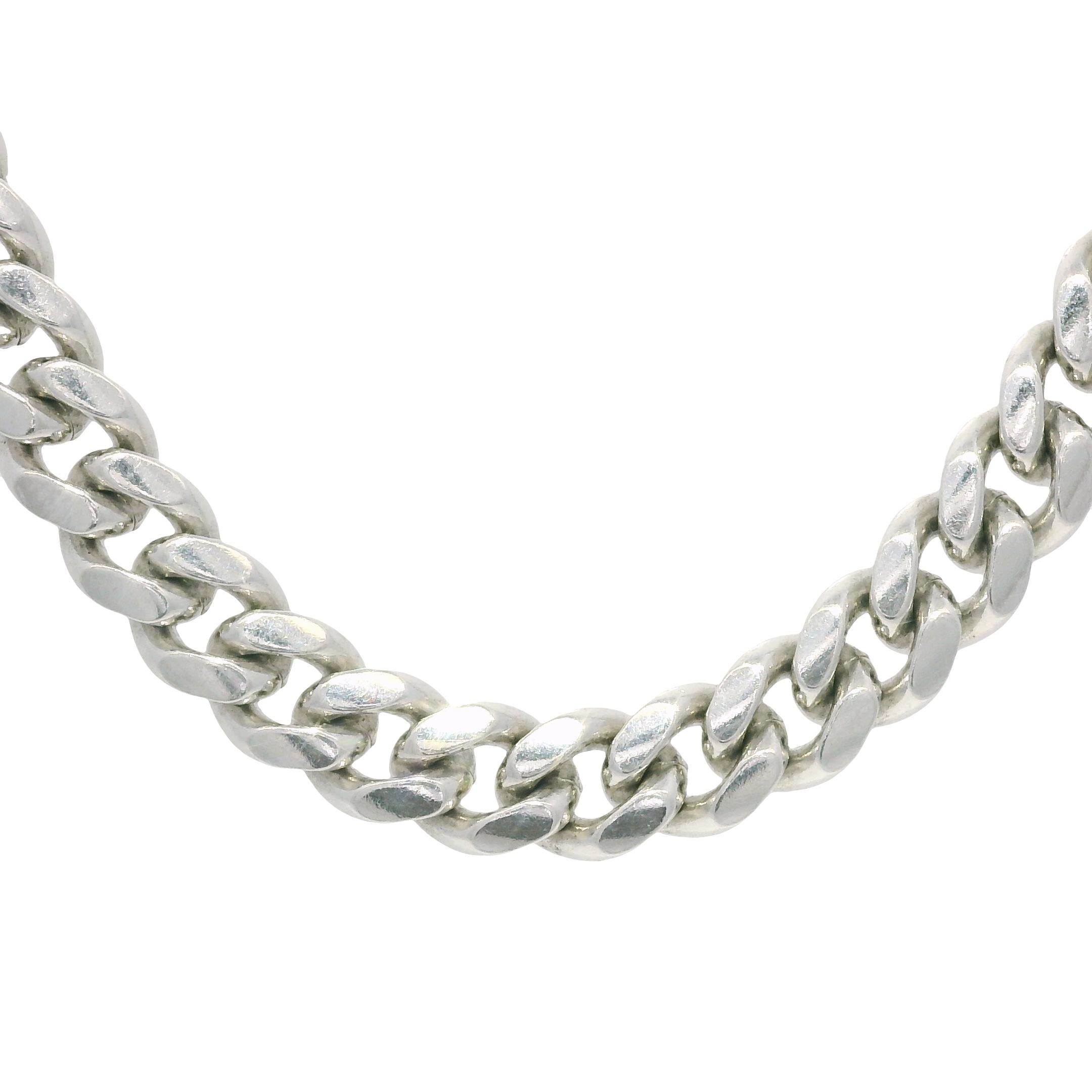 Women's or Men's 5mm Cuban Link 14-Karat Chain Necklace In Stock For Sale